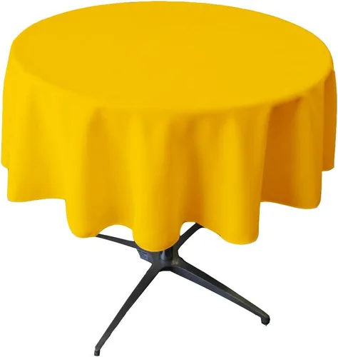 Miniatura 148 de LA Linen - Mantel redondo lavable de popelina de poliéster, resistente a manchas y arrugas, 51", mantel de tela para comedor, cocina, fiesta, Negro