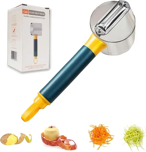 Pelador de verduras con caja de almacenamiento, pelador de papas, pelador de almacenamiento, adecuado para zanahorias, papas, melones, gadgets, Verde