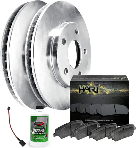 Hart Brakes Kit Frenos y Rotores Delanteros | Pastillas de Freno Delanteros| Rotores y Pastillas de Freno| Pastillas y Rotores de Freno