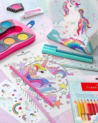 Miniatura 5 de Faber-Castell Conector de pluma de fibra Lata de globo de nieve - Diseño de unicornio