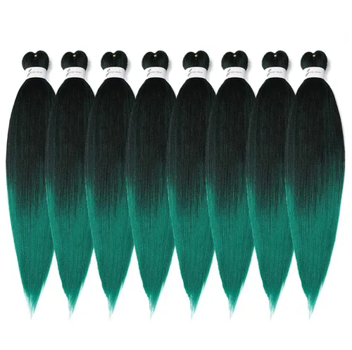 Miniatura 65 de Cabello trenzado preestirado de 24 pulgadas, 8 paquetes de extensiones de cabello sintético de fácil trenzado sintético profesional suave textura #1B