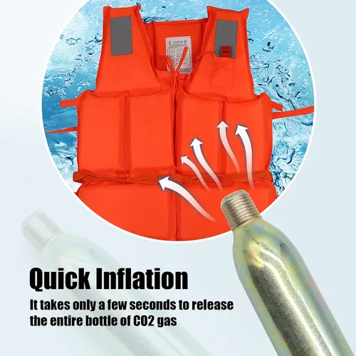Miniatura 5 de Cartucho de CO2 de 0.85 oz para chaleco salvavidas, kit de reparación de chaleco salvavidas PFD automático/manual, cartucho de metal para cartuchos