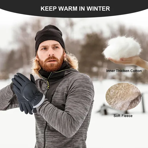 Miniatura 6 de Guantes de esquí impermeables de invierno para hombres y mujeres, resistentes al viento, para pantalla táctil, guantes de nieve, clima frío y cálido