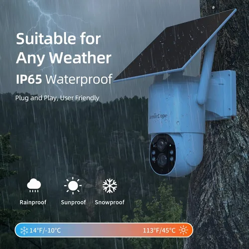 Miniatura 9 de Cámara de seguridad celular 4G LTE, cámara de seguridad sin WiFi, cámara solar de 2.5K para exteriores inalámbrica, vista en vivo de 360°, foco
