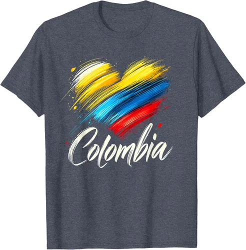 Miniatura 37 de Camiseta de orgullo colombiano con corazón de la bandera de Colombia