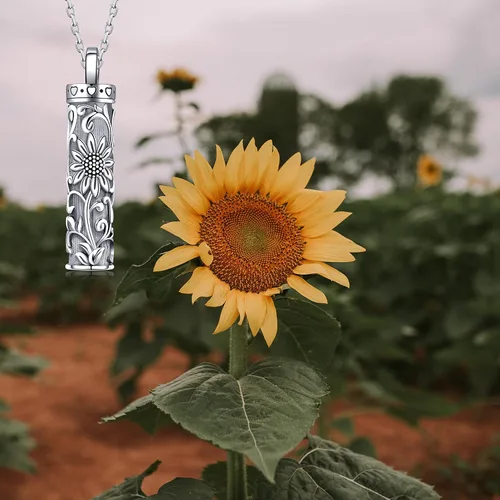 Miniatura 138 de Collar con colgante de urna de cenizas de cremación y árbol de la vida para mujer, plata de ley US1