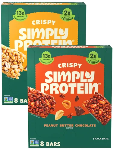Miniatura 25 de Simply Protein - Barras crujientes de canela y nuez - Barras de proteínas a base de plantas - Bajo en carbohidratos, bajo en azúcar, alta fibra