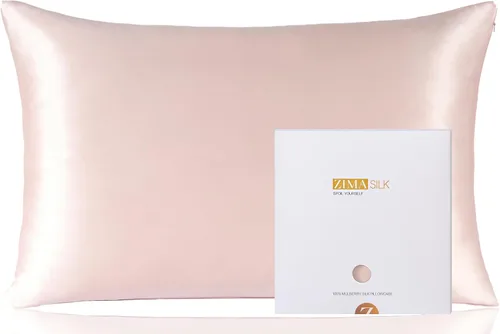 ZIMASILK - Funda de almohada 100% seda de morera pura grado 6A en ambos lados, para la salud de cabello y piel, suave y lisa, 600 hilos, cremallera
