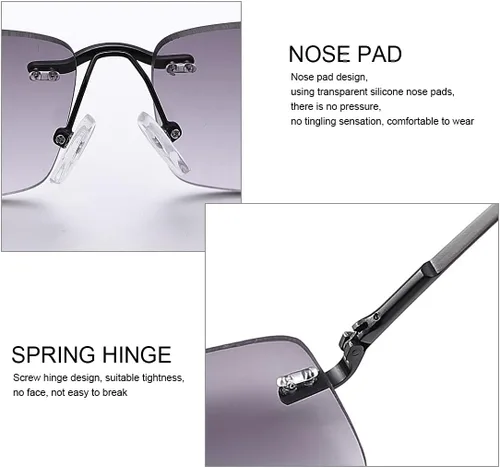 Miniatura 4 de YIMI Anteojos de lectura completos sin montura con protección UV, bisagra de resorte, lentes de sol anti luz azul, para hombres y mujeres, sin