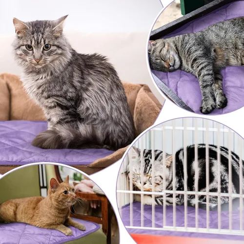 Miniatura 26 de Paquete de 4 Almohadillas Autocalentables para Gatos, Alfombrilla Autocalentable para Perros que Refleja el Calor Corporal, Almohadilla Térmica
