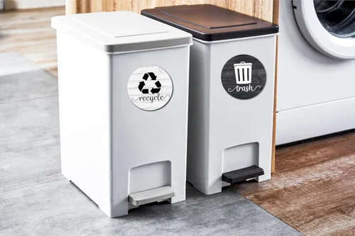 Miniatura 3 de Imanes rústicos de basura y reciclaje, imán de reciclaje de granja de 3.5 pulgadas para basura, calcomanías magnéticas de reciclaje para cubo