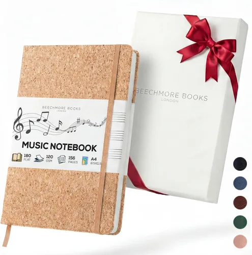 Miniatura 11 de Libro de notas en blanco para partituras de Beechmore Books – A4 8.5x11.5 para compositores, músicos y cantantes, 156 páginas gruesas de 120 g/m²