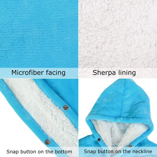Miniatura 5 de Catalonia Sudadera tipo manta con capucha para niños, sudadera de sherpa extragrande para adolescentes jóvenes, idea de regalo Azul marino - Niños