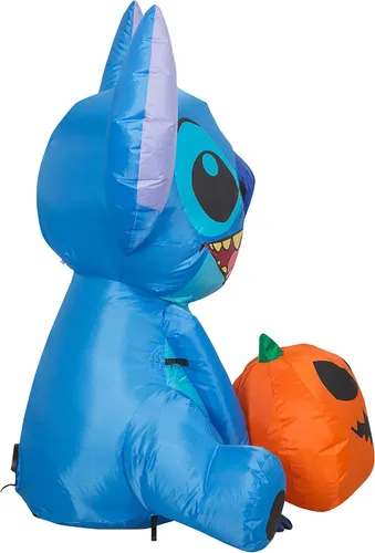 Miniatura 3 de Gemmy Stitch inflable de Halloween, decoración de patio de Disney iluminada de 3 pies de alto con Jack O'Lantern, decoración al aire libre