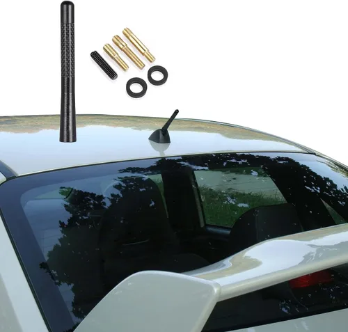 Jsorum - Antena automotriz corta de fibra de carbono de 4.7 pulgadas, antena de radio de fibra de carbono corta, antena de fibra de carbono,