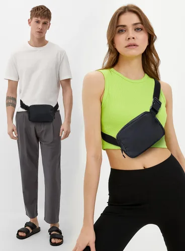 Miniatura 2 de Everywhere - Bolsa de cinturón para mujer, mini bolsa ligera con cintura ajustable, impermeable, cruzada para correr, viajar, senderismo, Negro