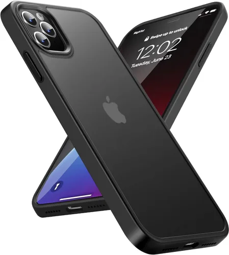 Miniatura 5 de Yriklso Funda para iPhone 11 Pro Max, protección contra caídas de grado militar, carcasa trasera dura translúcida - rosa esmerilado