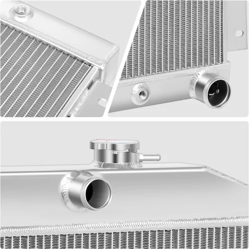 Miniatura 5 de DNA Motoring RA-CHEVYT47-3 - Radiador de aluminio completo de 3 filas compatible con modelos 47-54 Pickup/Suburban L6, 19.75 x 20.75 x 2.25