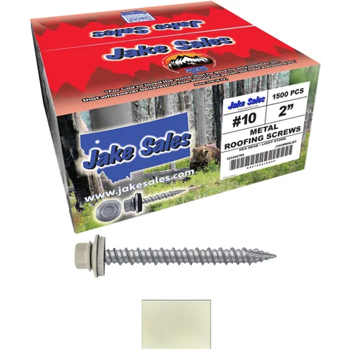 Miniatura 83 de Brite - Tornillos para techos de metal blanco (10 x 2 unidades), cabezal de arandela hexagonal, arranque automático/roscado, arandela EPDM, 3 x 250
