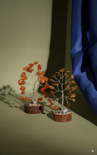 Miniatura 3 de Conjunto de Árboles de Cristal de 12, Regalos Pensados para Mujeres, Decoración de Escritorio de Oficina, Hogar, Decoración de Estante para Energía
