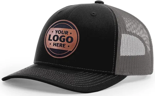Miniatura 60 de Sombrero de parche de cuero de camionero personalizado grabado con láser