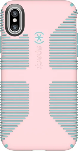 Miniatura 2 de Speck Productos CandyShell Grip Funda para iPhone XS/iPhone X - Cuarzo Rosa/Azul Río