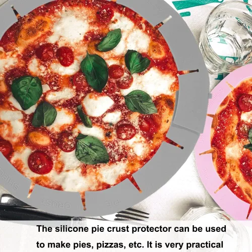 Miniatura 3 de Protector ajustable de corteza de tarta, protector de borde de pastel, herramientas redondas de silicona para hornear tartas, cubierta de pizza sin