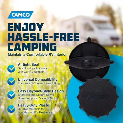 Miniatura 2 de Camco Rhino Flex Cap Bayoneta y Tapa de Codo - Sella ambos extremos de tu manguera de alcantarillado para formar una conexión hermética contra One