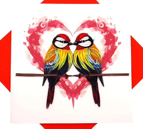 Miniatura 17 de Entrega de la Naturaleza, Tarjeta de Filigrana 3D - Arte Único Dedicado Hecho a Mano, Tarjeta de Felicitación de Diseño para Cumpleaños, Día de San