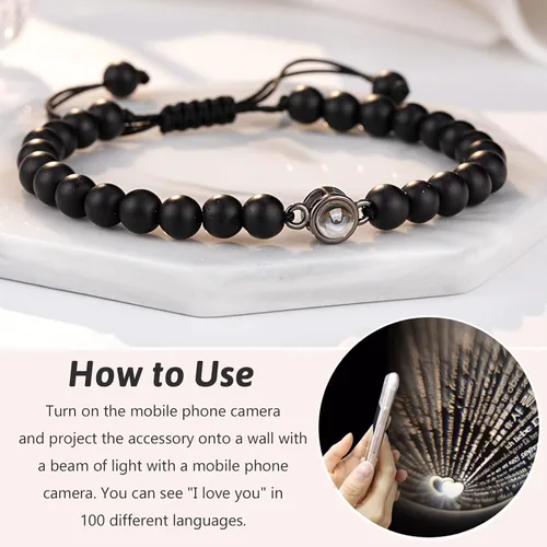 Miniatura 4 de UNGENT THEM Pulseras con texto en inglés "I Love You" en 100 idiomas para parejas, regalos para mis hombres, novio, novia, marido, mi amor, alma