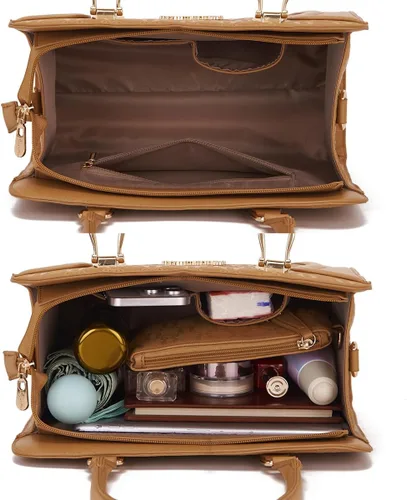 Miniatura 90 de Bolsos de mano de moda para mujer, bolsa de hombro, asa superior, bolsa de mano, juego de 4 piezas