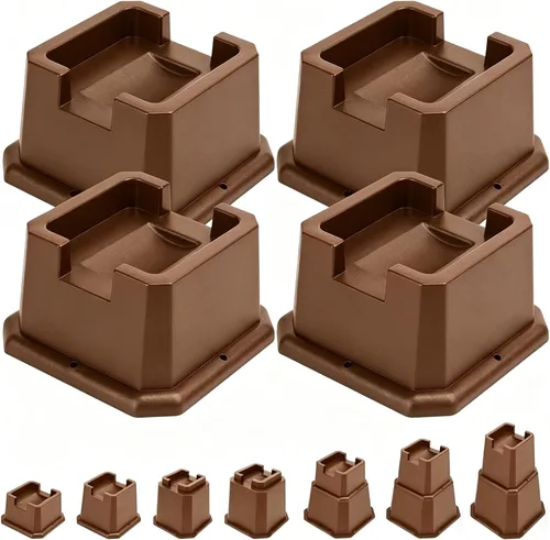 Miniatura 14 de Elevadores de Cama Shouwuhho de 2 Pulgadas, Elevadores de Muebles con Alturas de 2 3 4 5 6 7 8 Pulgadas de Alta Resistencia, Elevadores de Cama