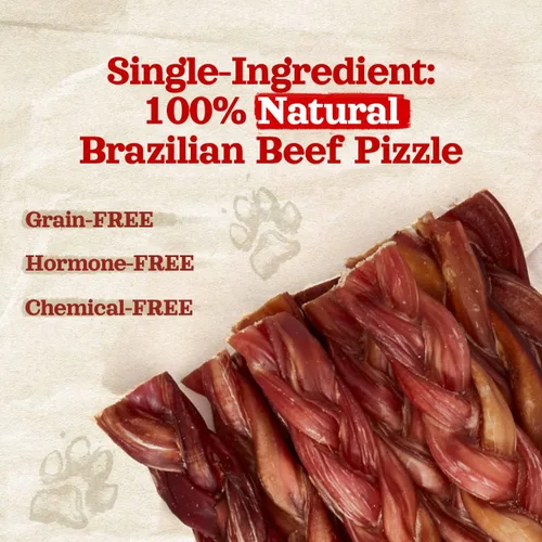 Miniatura 8 de Natural Farm Palitos trenzados sin olor (6 pulgadas, 10 unidades) – 100% carne de res alimentada con pasto, sin granos, bajos en grasa y totalmente