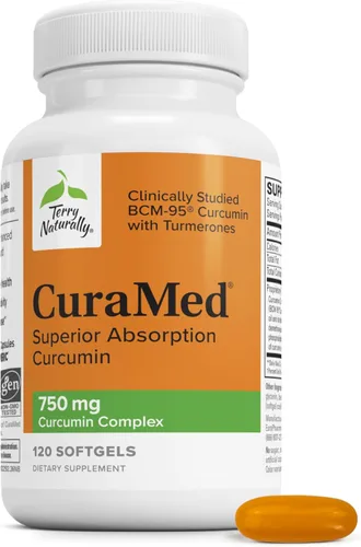 Terry Naturally CuraMed 750 mg Complejo de curcumina – Suministro de 500 mg de curcuminoides por cápsula blanda – Apoyo antioxidante para la salud