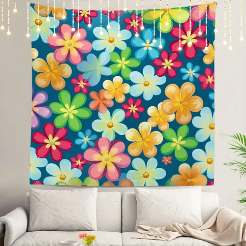 Miniatura 28 de Shrahala Tapiz japonés para colgar en la pared, moderno patrón abstracto de hojas, tapiz grande para dormitorio y sala de estar
