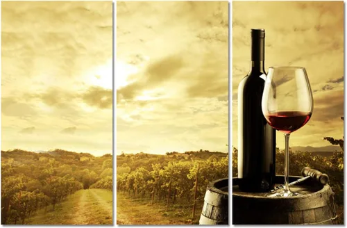Miniatura 72 de Obra de arte para paredes del hogar, 3 paneles de letras de vino tinto, pinturas de corcho, impresiones HD, arte de pared de corcho de vino sobre