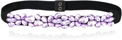 Miniatura 13 de Cinturón de diamantes de imitación para mujer, cinturones de vestir brillantes y delgados, cinturones de cintura elásticos para dama elegante