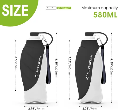 Miniatura 6 de SUPERDESIGN Botella de agua para perro, botella de agua portátil para perros pequeños a grandes, botella de agua de viaje para perros a prueba