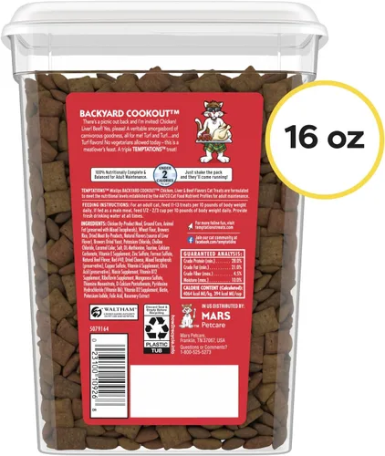 Miniatura 2 de TEMPTATIONS MixUps Sabor Cocina del Patio Trasero Golosinas para Gatos Crujientes y Blandas, 16 oz