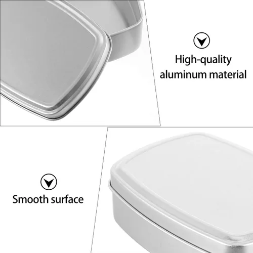 Miniatura 3 de Caja de aluminio cuadrada de 2 piezas de cosméticos Contenedor de almacenamiento de aluminio Contenedor de almacenamiento cuadrado