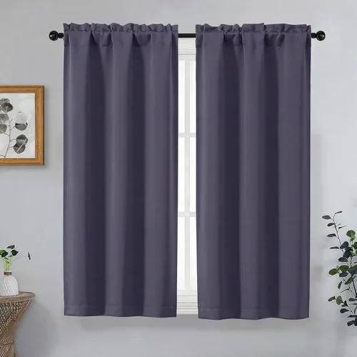 Miniatura 54 de OVZME Cortinas opacas turquesa para tratamiento de ventanas pequeñas, cortinas cortas con bloqueo de luz para ventana de cocina sobre el fregadero