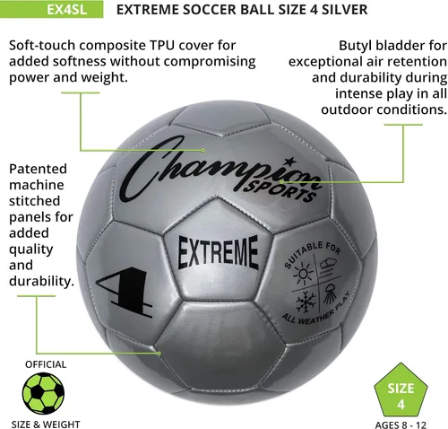 Miniatura 4 de Champion Sports Extreme Series - Pelota de fútbol compuesto Tamaños 3, 4, 5 en varios colores, 4
