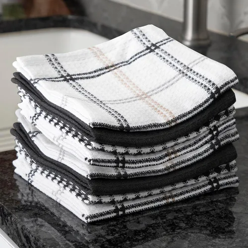 Miniatura 6 de T-Fal Paños de Cocina Premium de Gofre (Paquete de 8), 12"x13" Altamente Absorbentes, Súper Suaves, Duraderos, 100% Algodón, Toalla de Gofre
