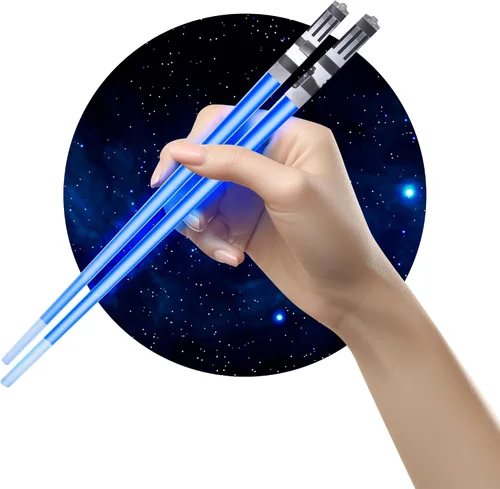 Miniatura 11 de Palillos de sable de luz con luz LED - Sables de luz brillantes de Star Wars, palillos reutilizables para sushi, juego de palillos con luz LED de 1