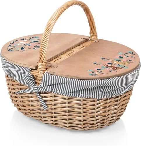 Miniatura 12 de Picnic TIME Coca-Cola Country - Cesta de picnic vintage con tapa, cesta de picnic de mimbre para 2 personas, patrón de cuadros rojos y blancos