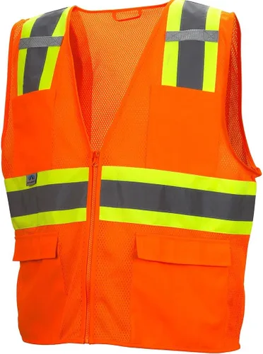 Miniatura 4 de Pyramex Safety Hi-Viz - Chaleco de seguridad de malla con cinta reflectante en contraste, color lima, talla 4XL