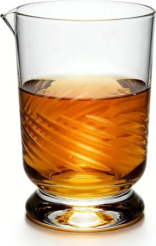 Homestia Vaso mezclador de cóctel de cristal con tallo de 22 onzas, vidrio agitador sin plomo con base pesada para Martini, Old Fashioned,