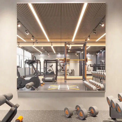 Miniatura 10 de pertetey Espejos de gimnasio en casa, 12 x 12 pulgadas, paquete de 4 azulejos de espejo de longitud completa, sin marco, para montar en la pared