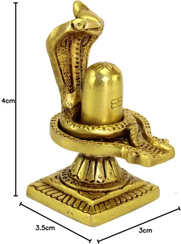 Miniatura 10 de eSplanade Shiv Ling Shiva Lingam de latón con estatua de Sheshnaag Ídolo Murti para el templo casero y Pooja - 4 pulgadas