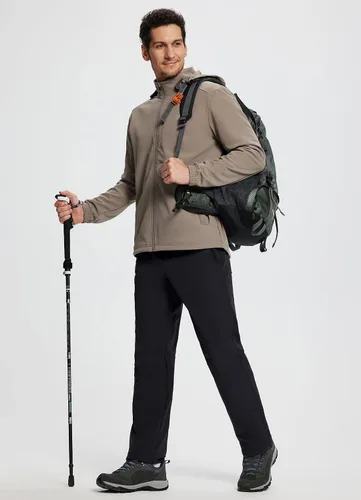 Miniatura 6 de BALEAF Pantalones cargo de senderismo con forro polar para hombre impermeables softshell y bolsillos con cremallera